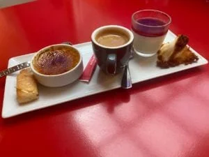 Crème brûlée, Pannacotta, Financier, Congolais