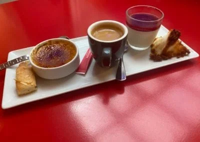 Crème brûlée, Pannacotta, Financier, Congolais