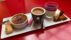 Crème brûlée, Pannacotta, Financier, Congolais