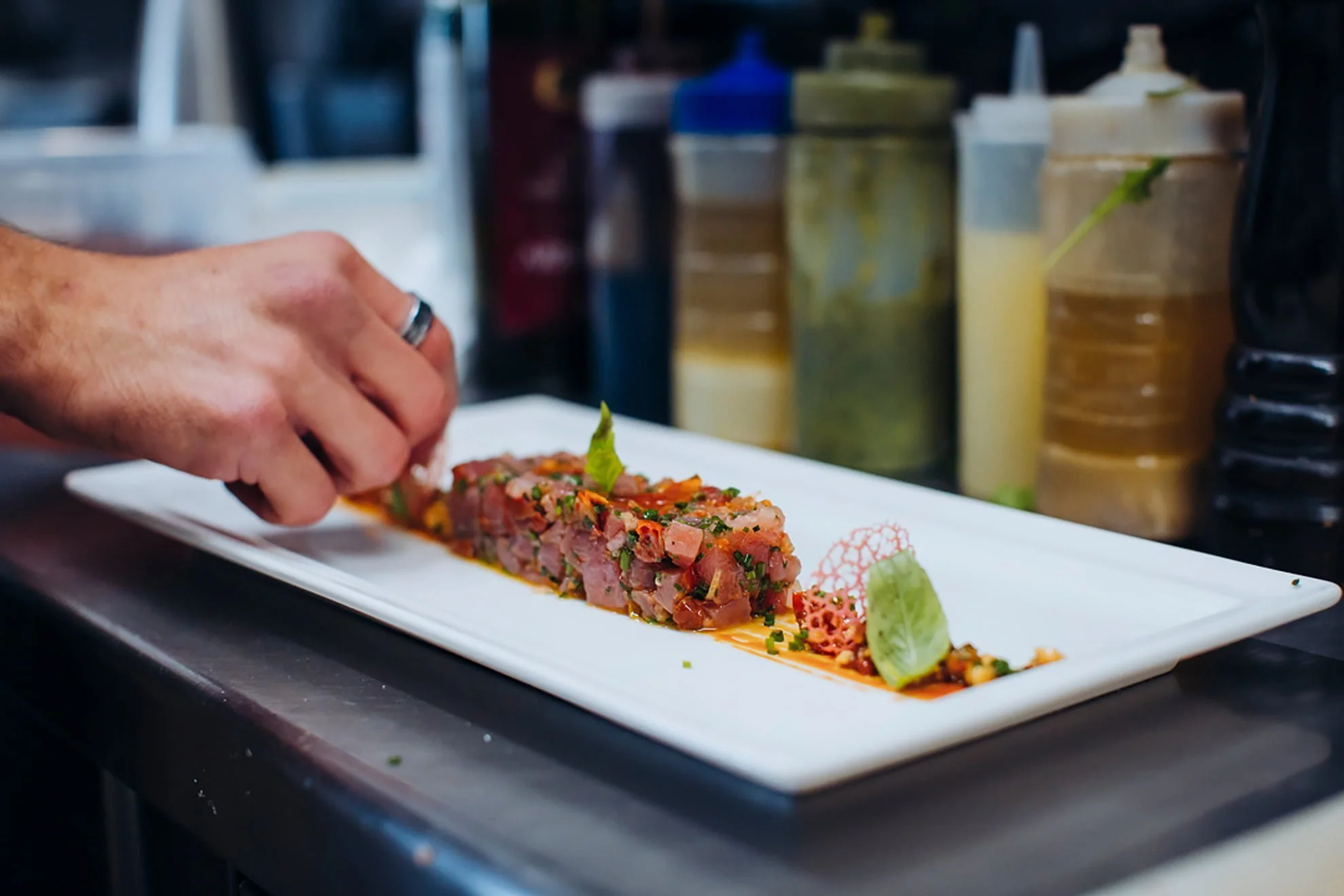 Préparation du Tartare de Thon sauce Thaï