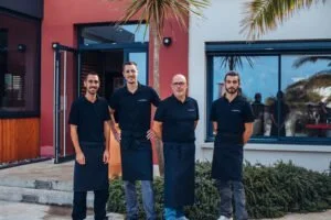 L'équipe de cuisine avec le chef Christophe