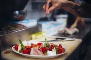 Plat de haricot, jambon de pays, mozzarella buffala