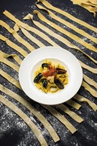Pates Parpadelle au curry