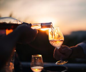Verre de vin blanc en terrazza