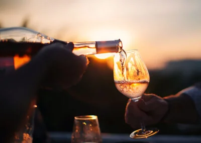 Verre de vin blanc en terrazza